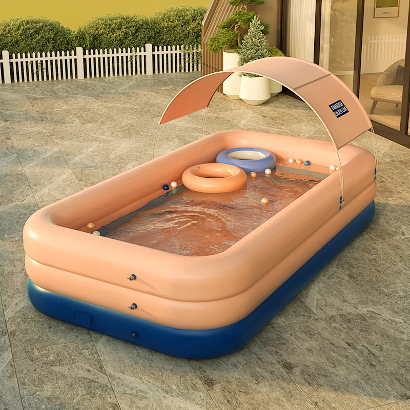 210CM/ 260CM 3 Layer Automatic Inflatable Swimming Pool household adult  children large outdoor sunshade swimming pool with shed