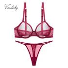 Женское нижнее белье Varsbaby, летний комплект с тонким сетчатым бюстгальтером, прозрачный дышащий сексуальный комплект с бюстгальтером размера плюс