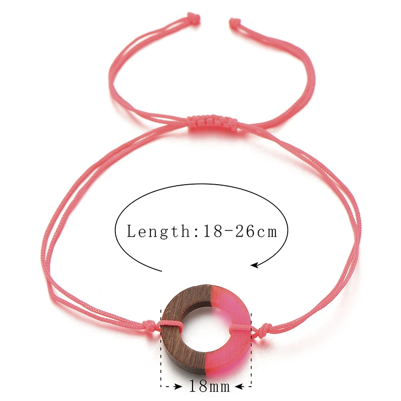Панк стиль деревянные круглые шармы браслеты для женщин мужчин подарки