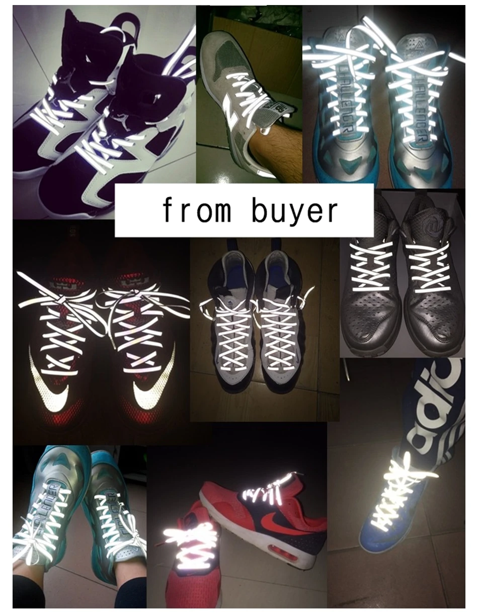 Fashion 47"/120cm Men Women Flat 4M Reflect Light Bumper Athletic Running Walking Sports Shoe Laces One Pair N007