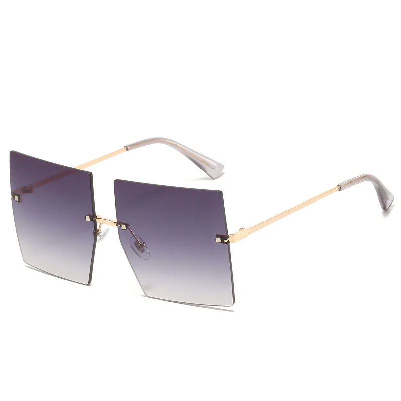 

2020 new square frameless metal sunglasses simple fashion elegant Sunglasses
