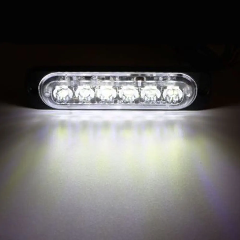 6 LED White 4/6 светодиодный 12W фары для автомобилей Грузовик Strobe маяк Предупреждение лампы опасности решетка мигающий светильник аварийного маркер светильник s желтый/красный/синий/белый - Цвет: 6 LED White