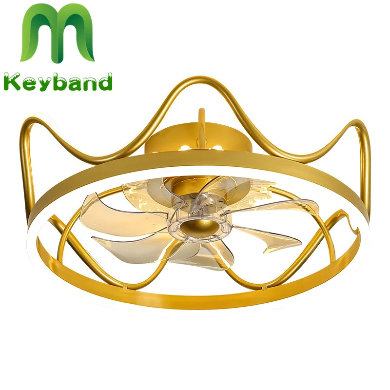 

Nordic Ceiling Fan with LED Light Mini Simple Style 42W Lamp 3 Color Change Silent Copper Motor for Bedroom 3 Speeds