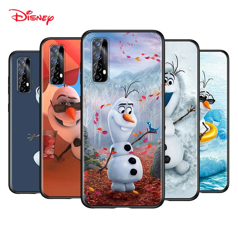 

Silicone Black Cover Olaf Snowman Frozen For Realme 2 3 3i 5 5S 5i 6 6i 6S 7 Global X7 Pro 5G Phone Case Shell