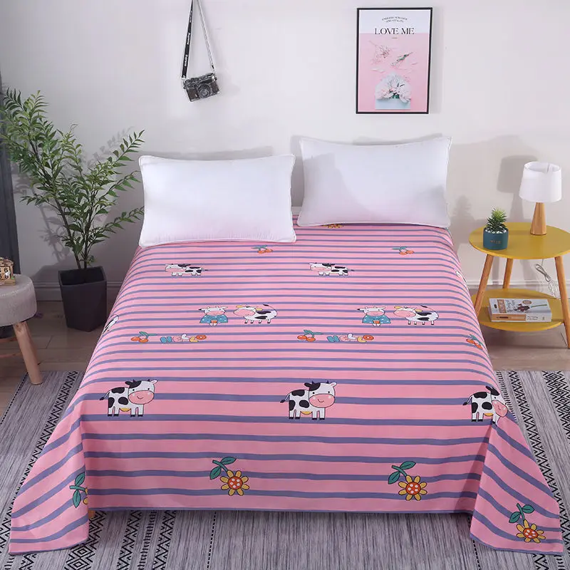 

(Bed sheet + pillowcase) 3-piece set of twill skin-friendly bed sheet, sanded double bed, kang sheet, simple single bed sheet