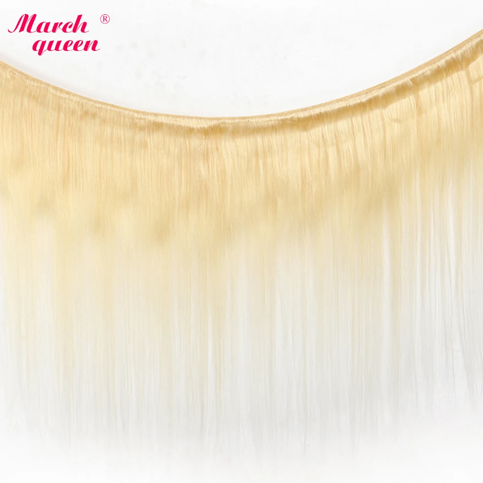 Marchqueen медовый блонд пряди с закрытием средний коэффициент перуанские Remy прямые