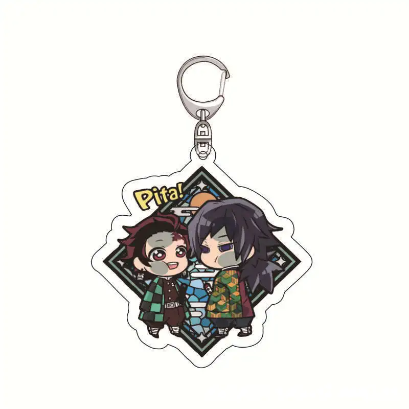 

Anime Demon Slayer Key Chains Akaza Gyuutarou Figure Desk Keychain Rengoku Kyoujurou Cosplay Acrylic Kibutsuji Muzan Keyring