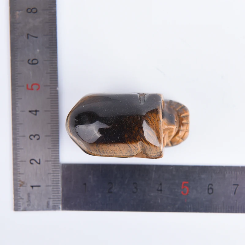 

1PC Crystal Carved Statue Realistic Feng Shui Healing Home Ornament Art Collectible 2 Inch Handmade Natural Stone Skull Figurine