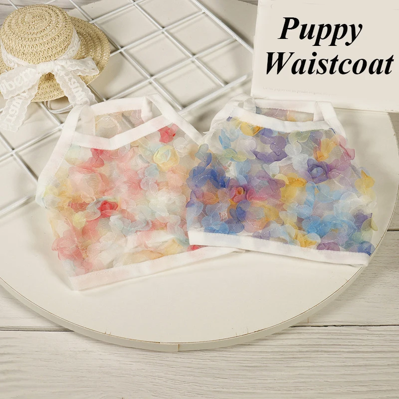 

Summer Pet Short Vest Breathable Net Yarn Vest Good-looking Korean Version Vest Comfortable Dog T-shirt Fashion Pet Clothes