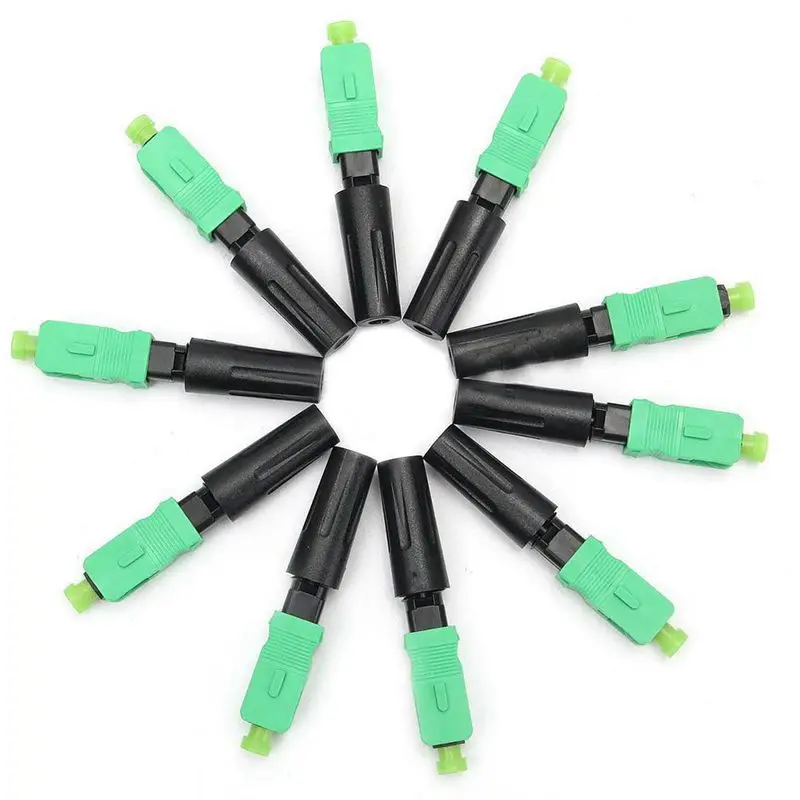 ABSF 10 шт Ftth встроенный быстрый разъем SC/APC зеленый пластиковый