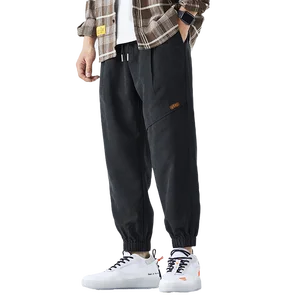 Мужские эластичные тренировочные брюки, повседневные штаны-Шаровары свободного покроя, 2019