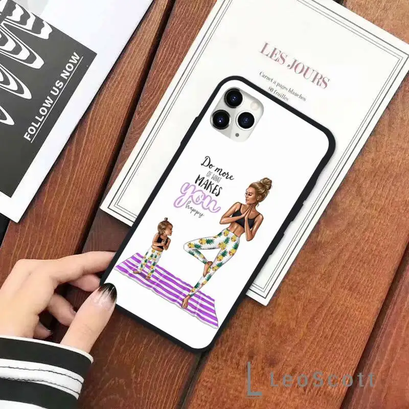 

Baby Mom Girls love Phone Case for iPhone 11 12 pro XS MAX 8 7 6 6S Plus X 5S SE 2020 XR Soft silicone
