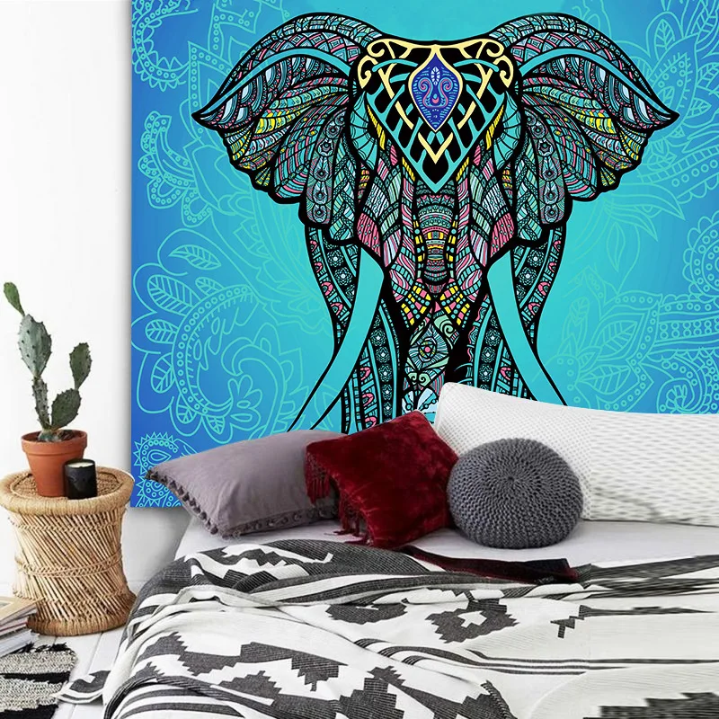 Цветной гобелен с животными домашний принт слон искусство эстетика современный
