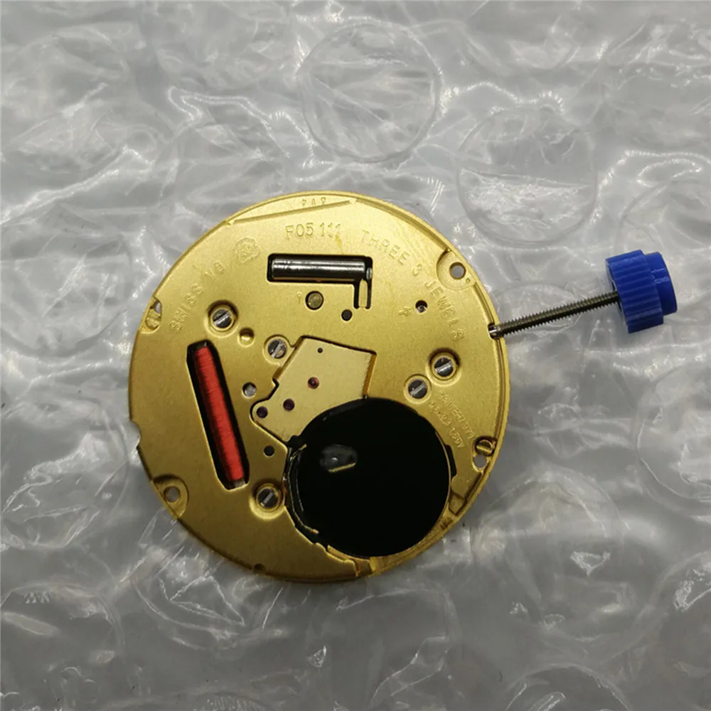 For ETA F05.111 Date at 3' Quartz Movement 3 Pin with Adjusting Stem&ampBattery Watch Repair Parts | Электроника