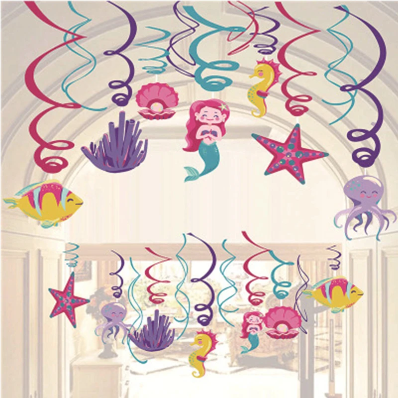 Тема русалки одноразовые принадлежности для вечеринки воздушный шар баннер