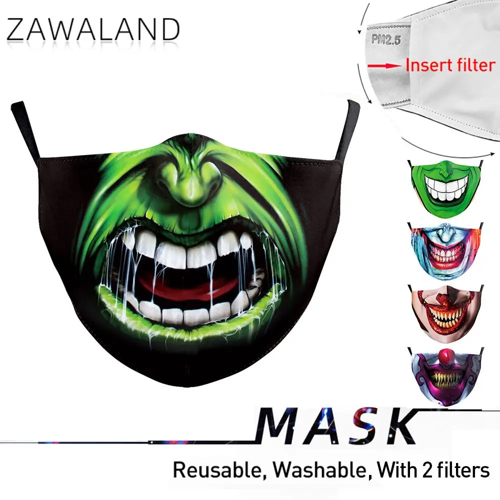 

Маска-шутник для взрослых, многоразовая, Пылезащитная, с 2 фильтрами