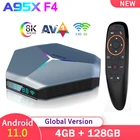 ТВ-приставка A95X F4 Amlogic S905X4 Android 11 4G 128G 64 ГБ 32 ГБ Двойной Wi-Fi Youtube RGB светильник медиаплеер ТВ-приставка A95XF4 2 Гб 16 Гб