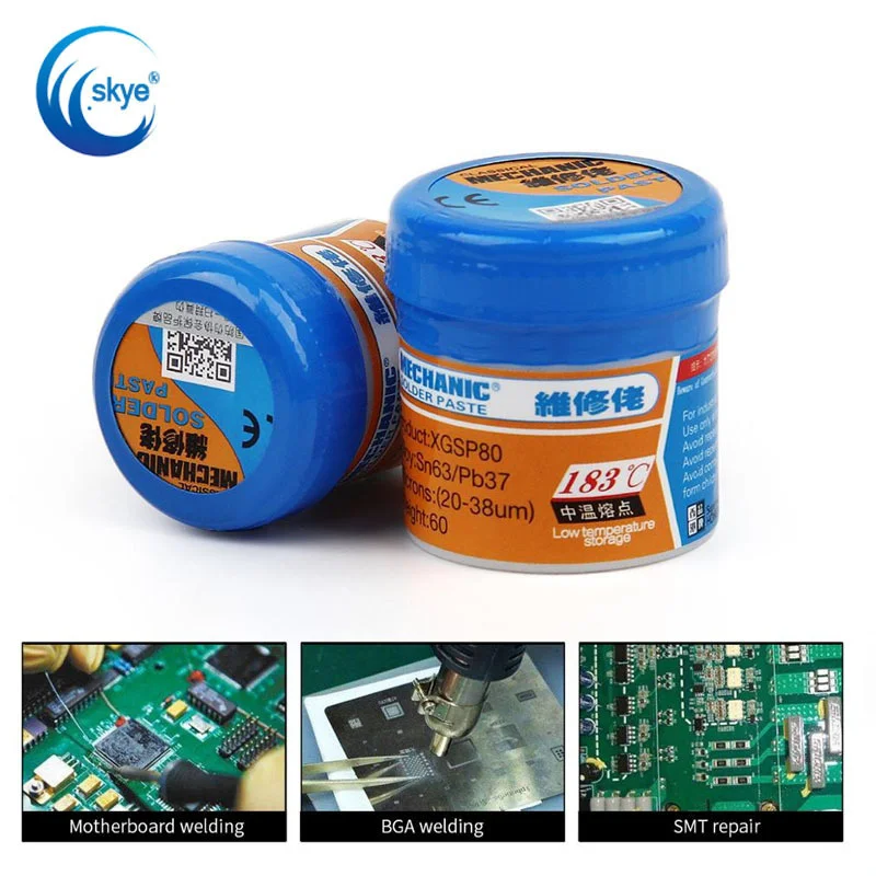 

MECHANIC Original Solder Tin Paste 183c Xg50 Melting Point Welding Flux Soldering Cream Sn63/Pb37 Repair BGA CPU LED Rework Tool