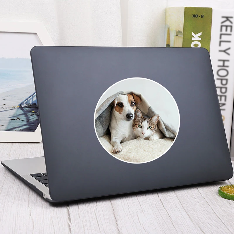 

Очаровательная собака и кошка Виниловая наклейка для ноутбука / транспортных средств / стены / планшета / окна / двери / телефона, наклейки для...