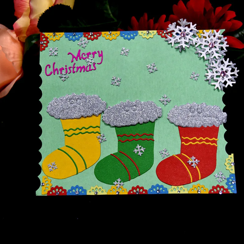 Рождественские носки Форма металлический Трафаретный вырубной штамп для