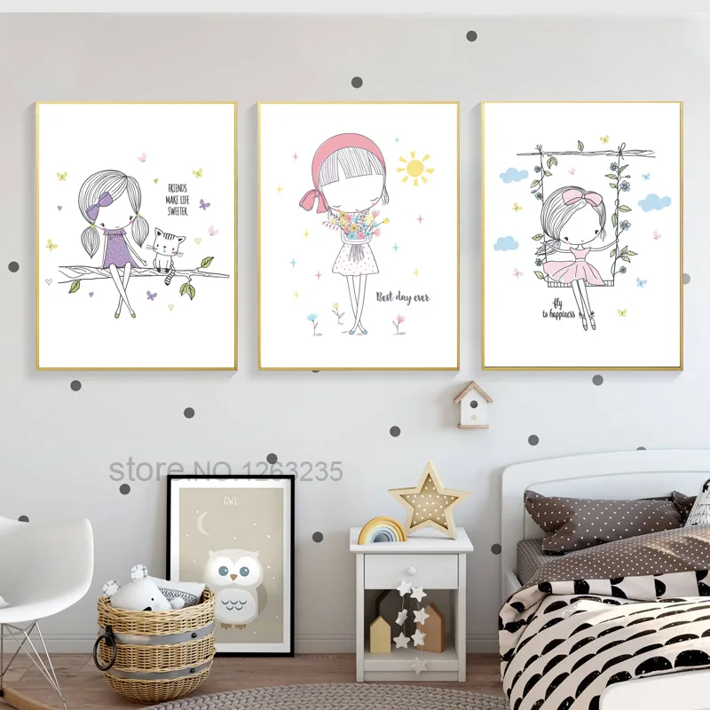 Декор для комнаты маленькой девочки скандинавский постер куадро декоративные