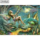 5d алмазная роспись дракона Фея полный квадратныйкруглый эльф Огненный Дракон Ангел девочка полностью из мастики стикер домашнего декора мозаика