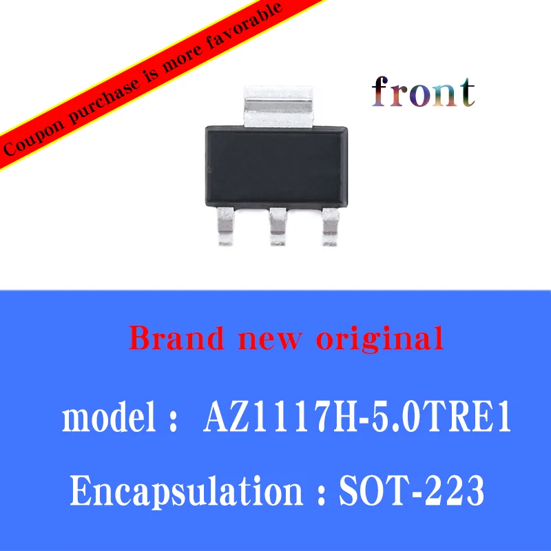 50/pcs Lot New original authentic AZ1117H-5.0TRE1 low dropout linear regulator (LDO) SOT-223 silk screen EH17A patch - купить по