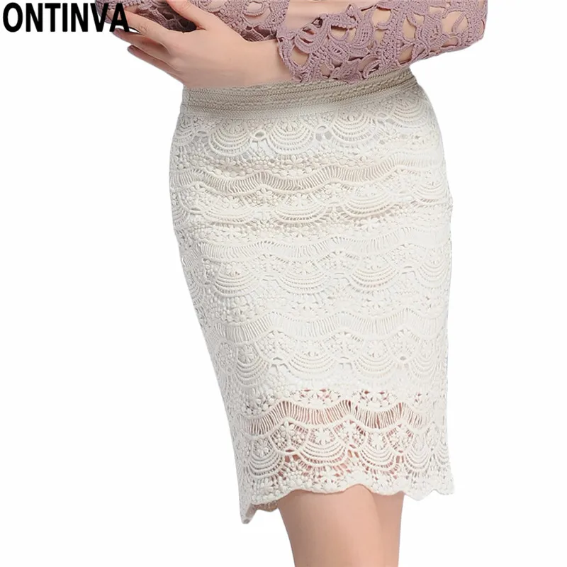 Высокая Талия облегающая юбка 2017 Кружево женские Юбки для женщин черные Saia Курта