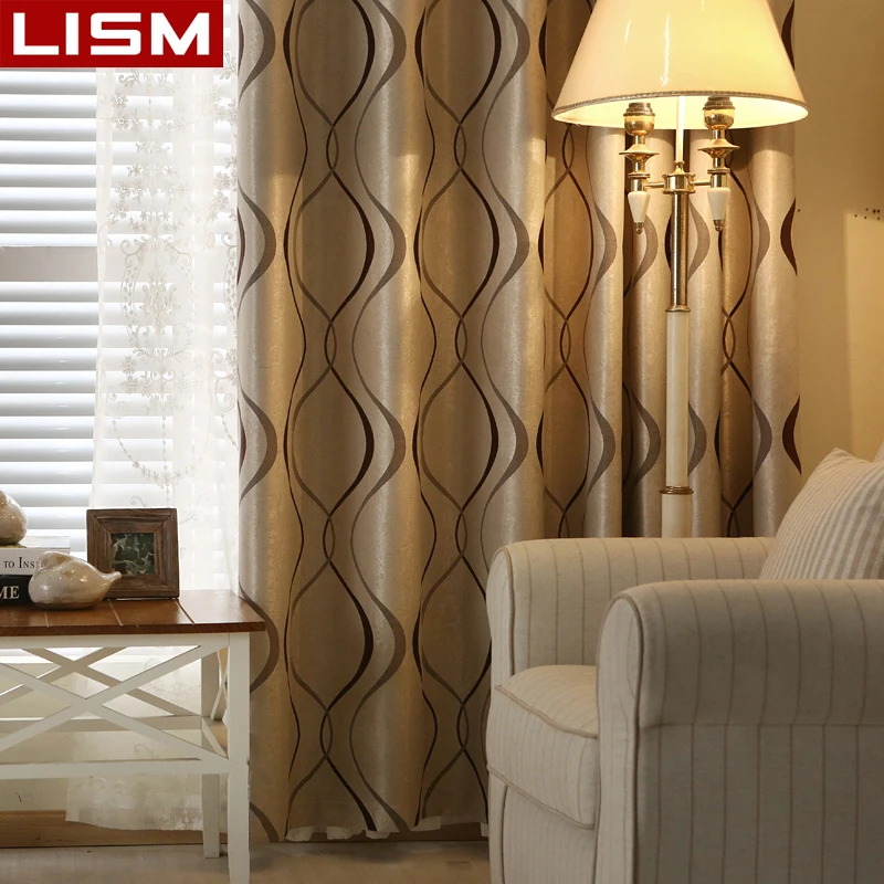 Роскошные волнистые полосатые занавески LISM s для спальни окна гостиной плотные