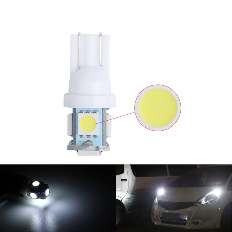 10 шт. автомобисветодиодный светодиодные лампы для чтения T10 W5W 5050 5SMD 168 194 192 DC 12 В |