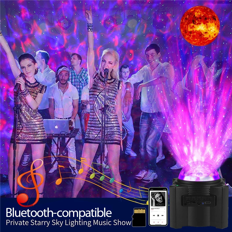 Перезаряжаемый светильник с рисунком воды и пламени Bluetooth совместимый