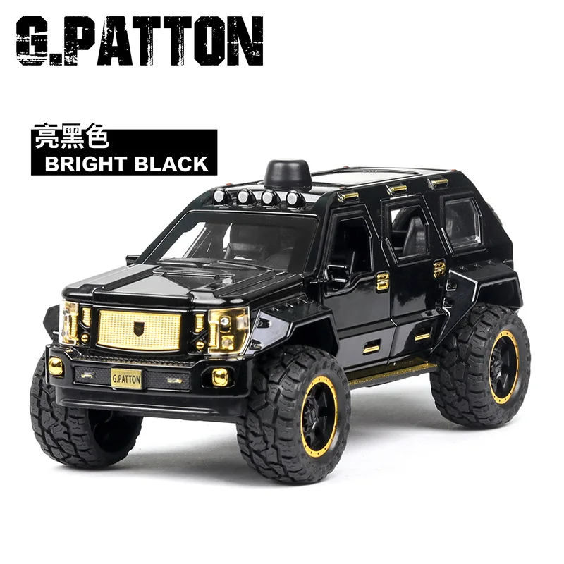 Литая 1:24, G-PATTON, колесница, модель автомобиля, металлический сплав, автомобиль, моделирование, оттягивание, автомобили, игрушки для детей, подарки для детей - Цвет: Bright Black