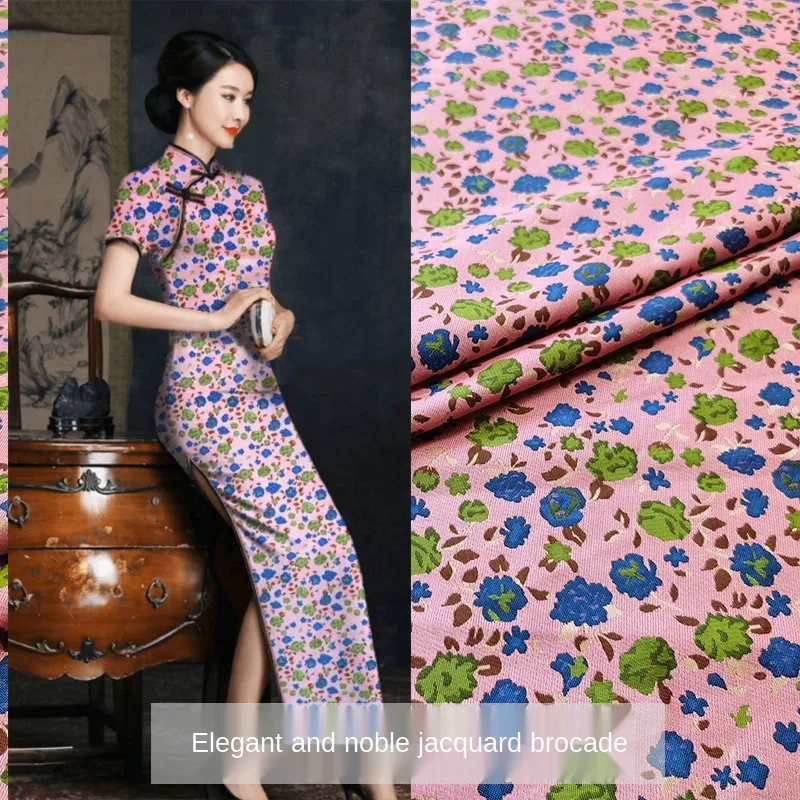 

Elegant and fashionable floral yarn-dyed cheongsam brocade jacquard garment fabric Sewing fabric factory shop not out of stock