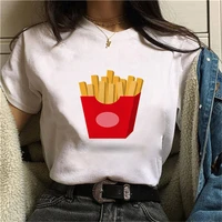 fast food chips hamburger women t shirt 90s aesthetic tshirt vintage harajuku t shirt female korean style fashion girl tops tees