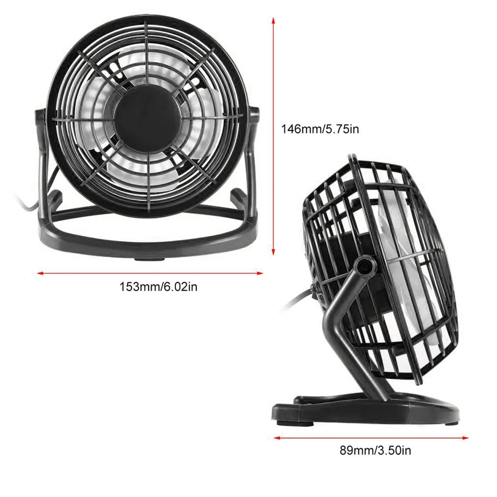 

Portable DC 5V Small Desk USB 4 Blades Cooler Cooling Fan USB Mini Fans Operation Super Mute Silent PC / Laptop / Notebook