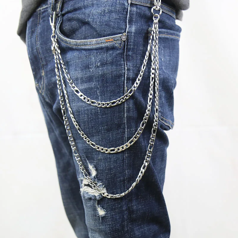 More Than 20 Styles DIY Chain Stainless Steel Long Metal Wallet Leash Pant Jean Keychain Ring Clip Men's Hip Hop Jewelry | Украшения и
