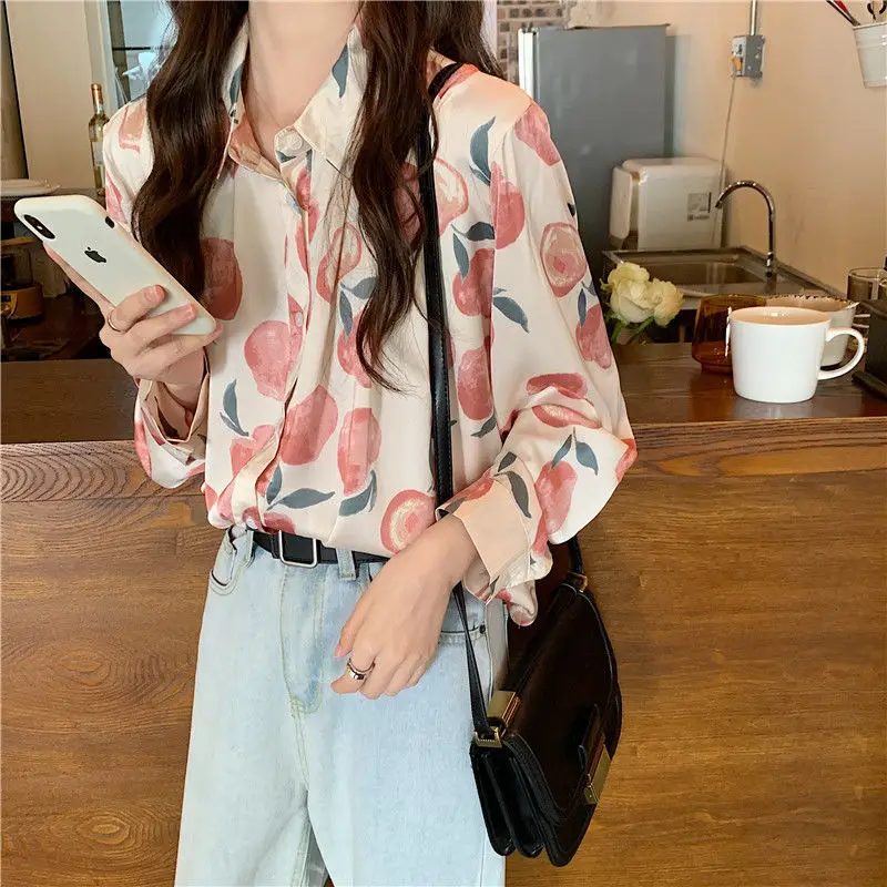 

Cheap wholesale 2021 spring summer autumn new fashion casual chiffon women shirt woman female OL long sleeve blouse Vy1348