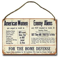 metal sign 8 x 12 inch 1915 woman suffrage wall decor hanging sign