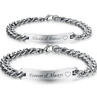 new trendy couple bracelet letter alwaysforever mens womens bracelet fashion metal chain bracelet accessories party jewelry