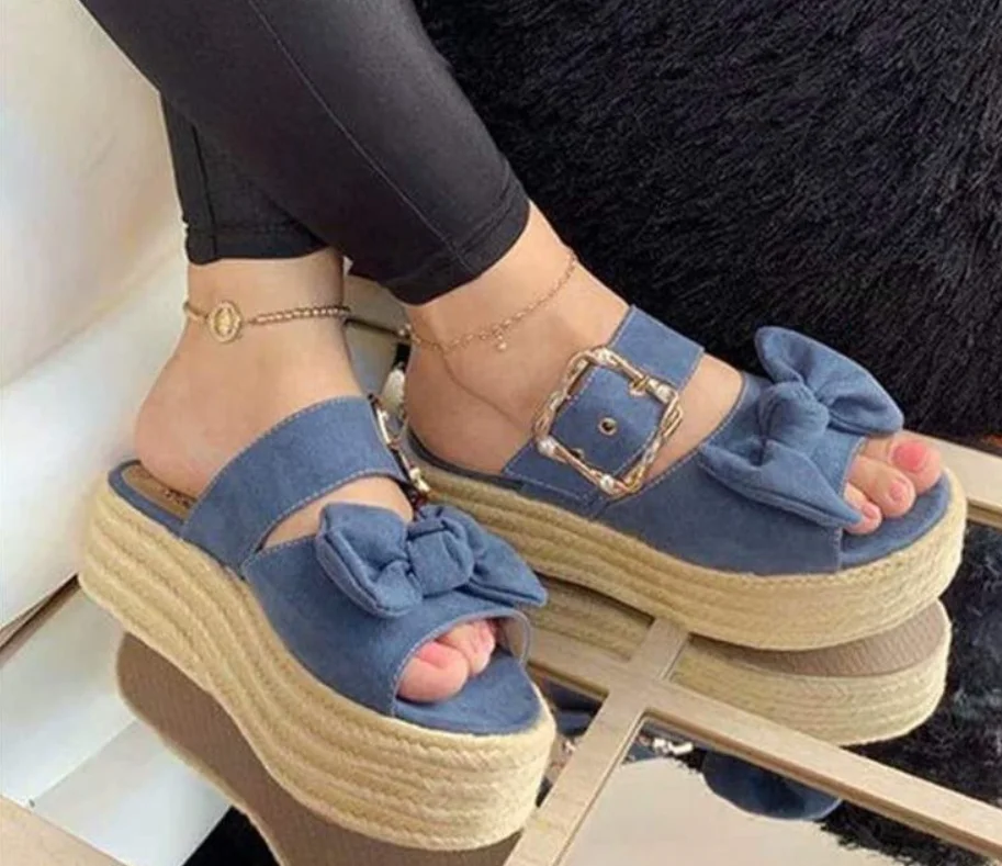 

Women's Sandals Plus Size Wedges Women's Sandals Fashion Summer Women's Shoes Flip Flops Women's Bow-knot Platform Sandals New