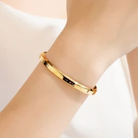 fashion open cuff bangles for women men luxury jewellery gift simple cz crystal high quality stainless steel couple bracelets