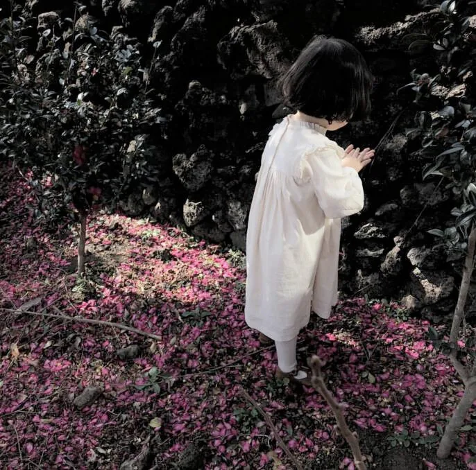 Осеннее Хлопковое платье с длинными рукавами в японском и корейском стиле для