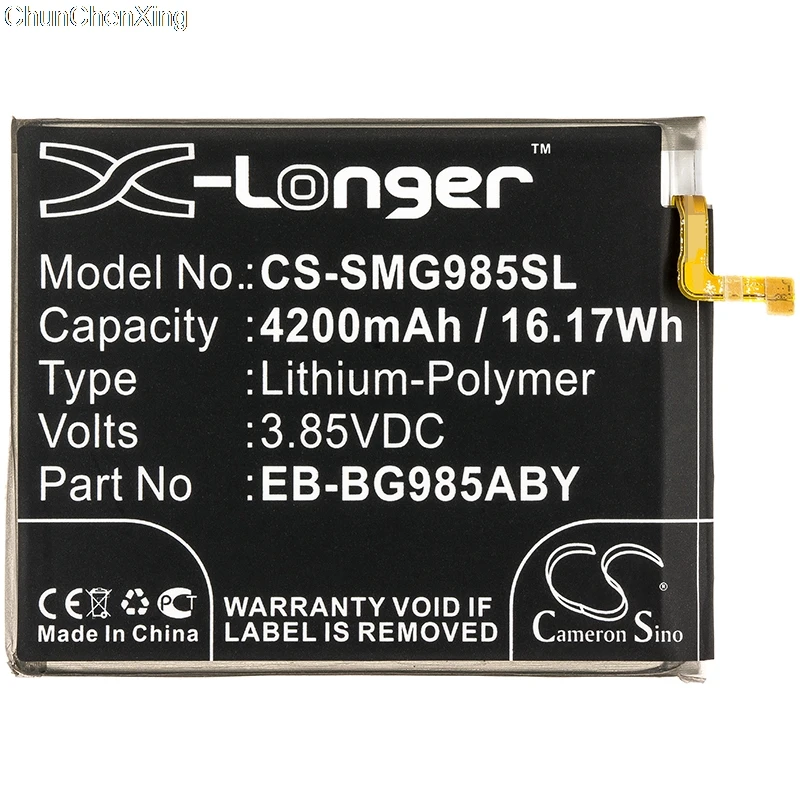 EB BG985ABY батареи Cameron Sino 4200mAh для Samsung Galaxy S20 Plus SC 52A SGH N805 SM G985F G986B G986DS G986J|Аккумуляторы