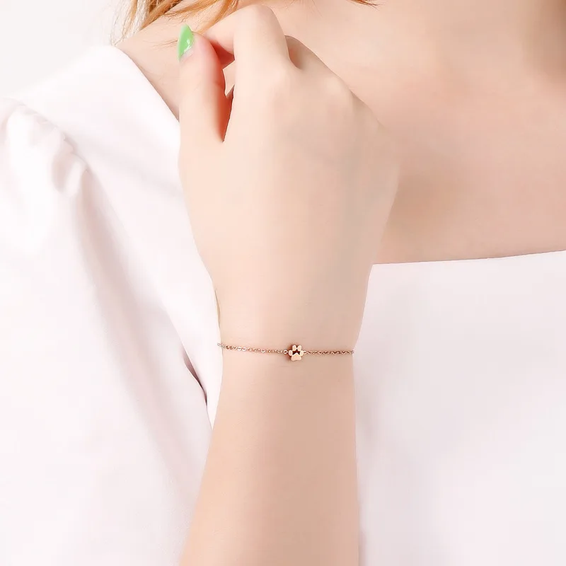 

Hot Fashion Women Gold Letters Bracelets Stainless Steel Small Chain Bracelets
