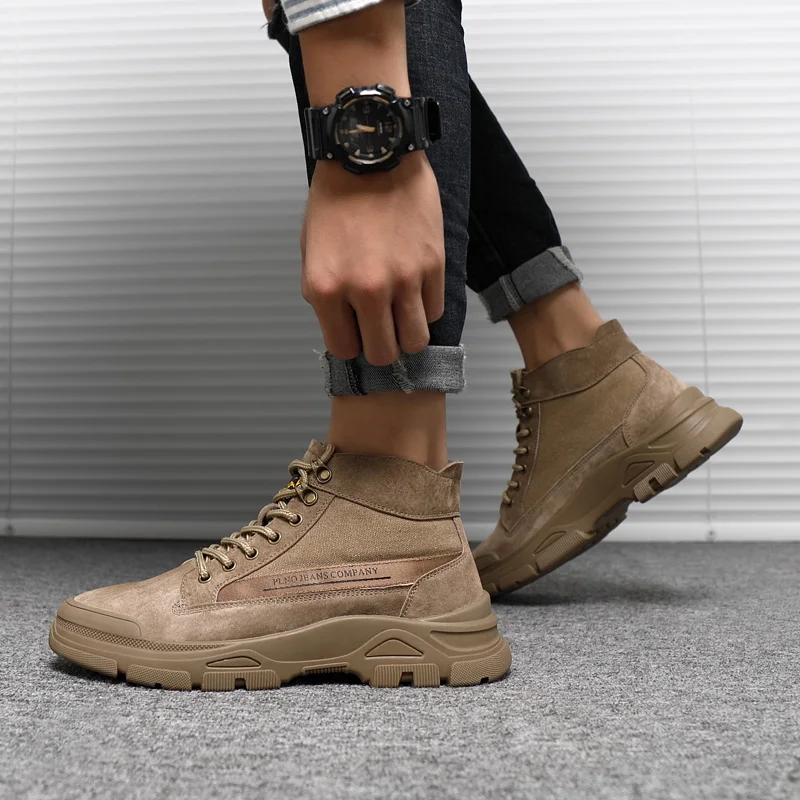 

Men's Military Boot Boots For Men Winter Cowboy Platform Casual Chelsea Ankle Boty Men's Shoes Leather Mens Moccasins