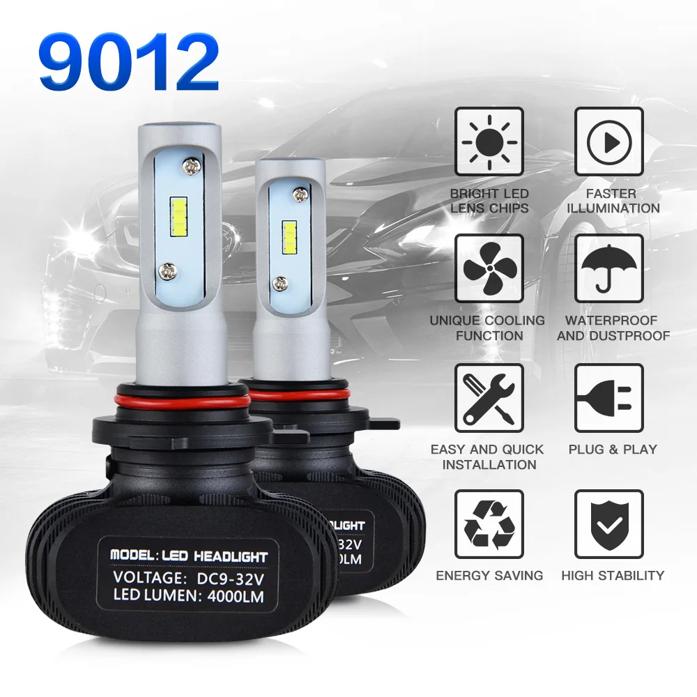 S1 9012 LED Car Headlight 6500K 9-42V For Toyota Yaris 1.5L AT 5Dr. Hatchback SE/LE/L 2016 2017 2018 Bright led Bulbs | Автомобили и
