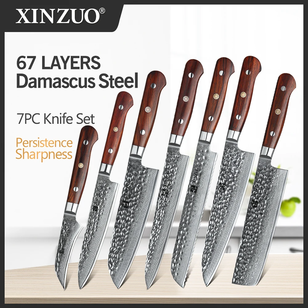 Новинка 2020 набор кухонных ножей из дамасской стали нож ручной работы инструменты