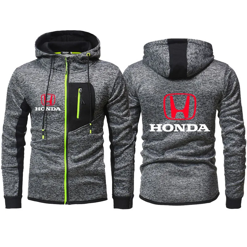 

Hoodie high quality cotton Men's zipper Jacket Honda car logo print Hip-hop street Spring autumn mens top Fashion New Mens