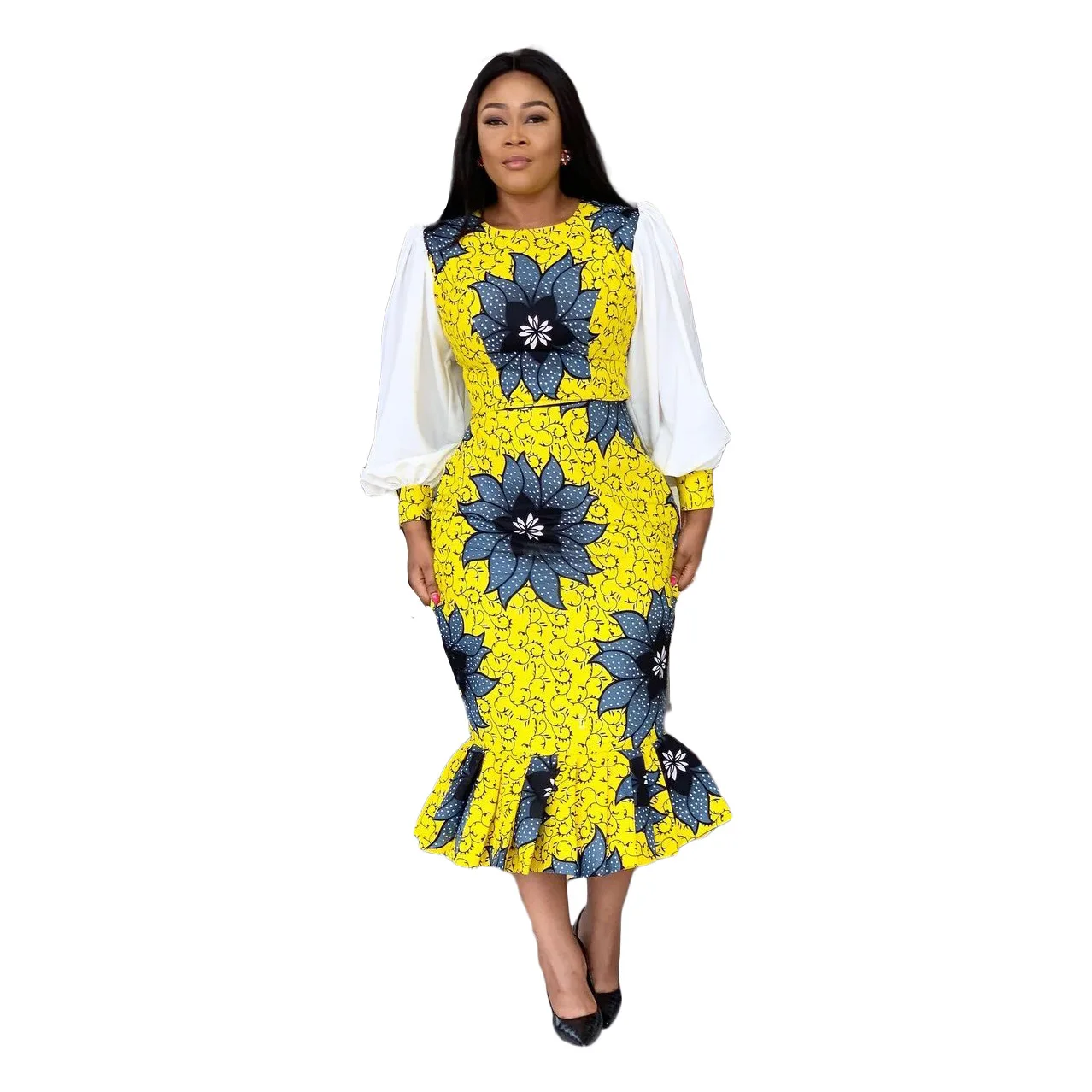 

Women's Clothing 2021 Autumn and Winter New Independent Station Amazon Printed Fishtail Skirt European and American