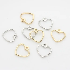 Подвески из цинкового сплава для изготовления ювелирных изделий сделай сам, маленькие милые ажурные украшения в форме сердца, 12 мм, 20 шт.лот